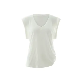 Gyokuu V-Neck Fitted Straight Sleeveless T-Shirt Women's White