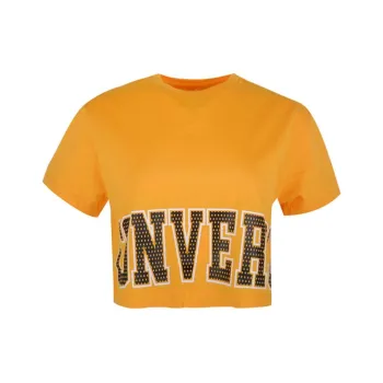 Converse Heritage Wordmark Easy Crop Crop Tops Women's Gold