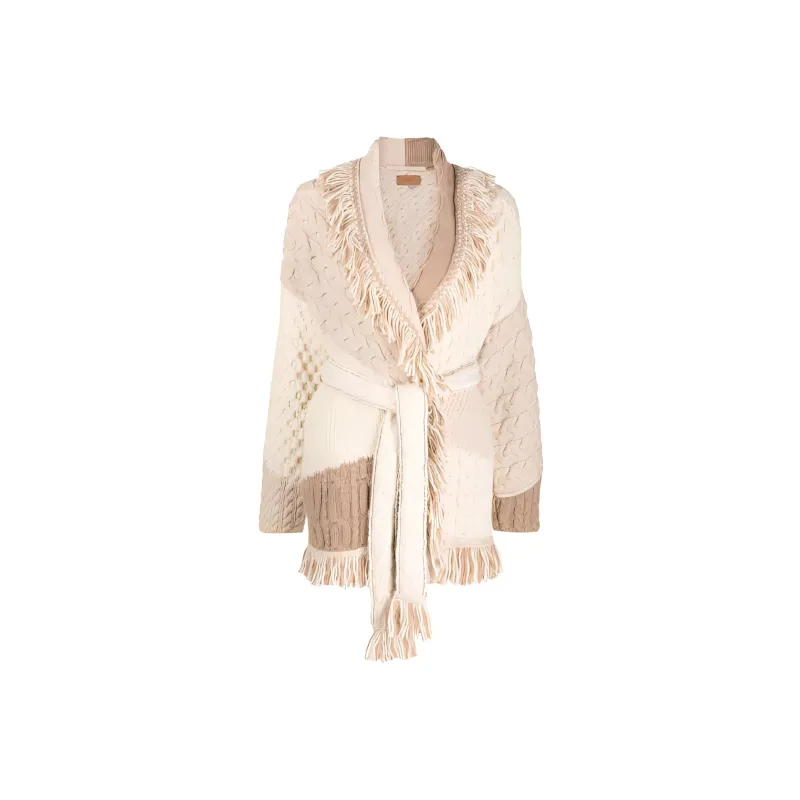 Alanui Belted Fringe Detailed Cardigan-0