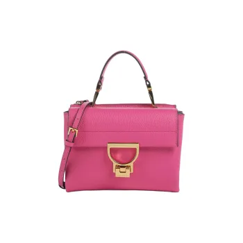COCCINELLE Arlettis Grain Leather Shoulder Bag, Crossbody Bag, Handbag Women's Fuchsia