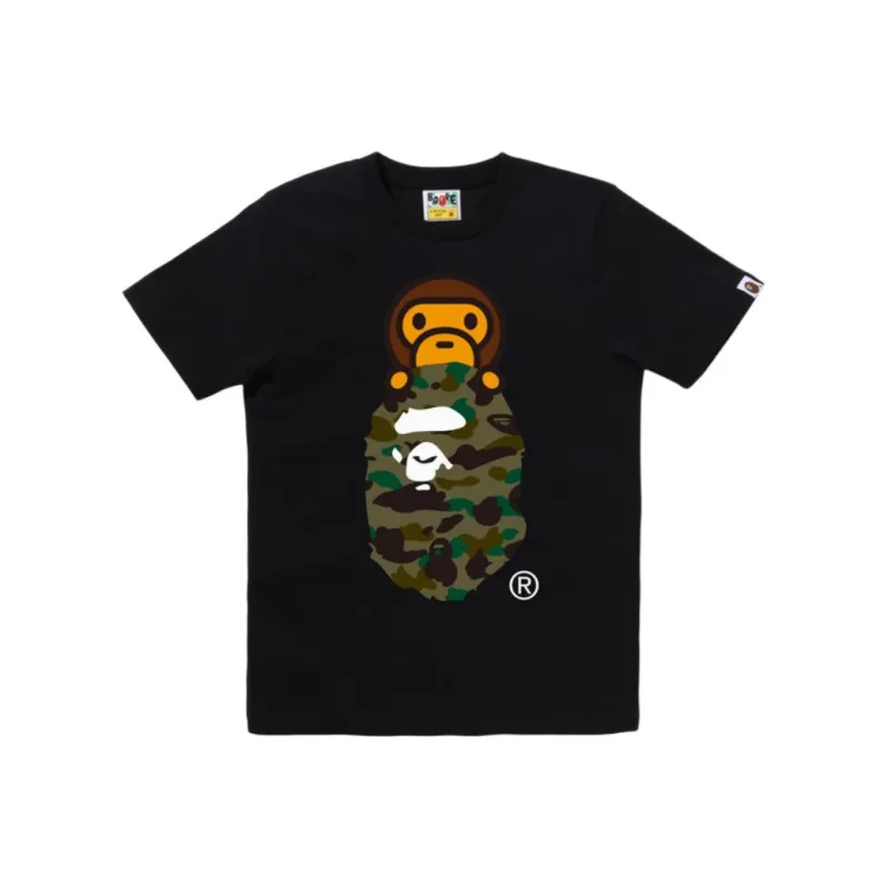 Bape Women's 1st Camo Milo On Ape Head Tee White/Yellow-3