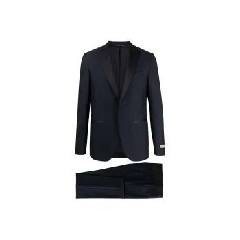Canali Satin trim Single breasted Wool Suit