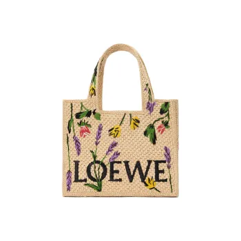 LOEWE Raffia Handbag Trumpets Women's Natural