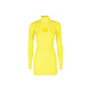 DAVID KOMA Cutout detail Ribbed knit Minidress