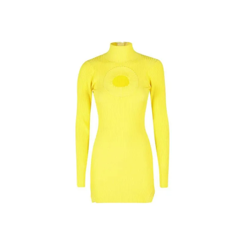 DAVID KOMA Cutout detail Ribbed knit Minidress-0
