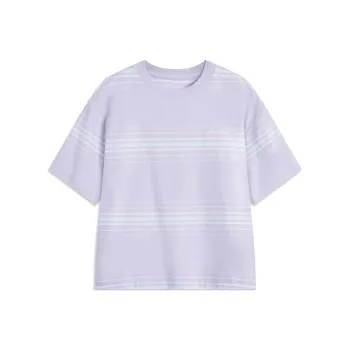 LiNing Sports Life Collection T Shirt Women's Bad Little Purple/Ivory Stripes