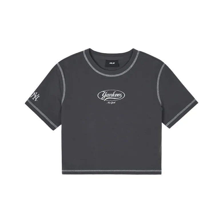 MLB New York Yankees T Shirt Women's Charcoal Gray-0