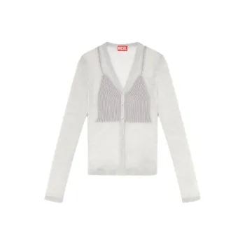 DIESEL M Arina Bra Detailed Sheer Cardigan