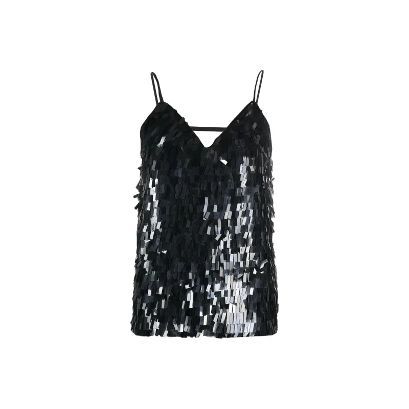 PINKO Sequinned Embellished Vest Top-0