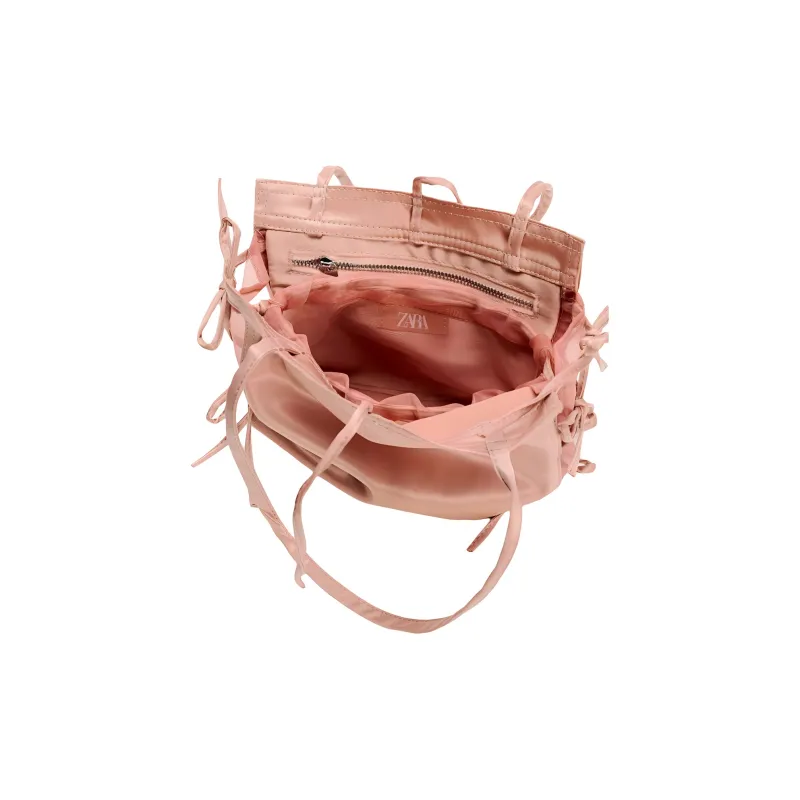 ZARA Polyester Handbag Shoulder Bag Women's Pink-3
