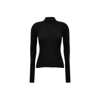 COURREGES Engineered Light Rib Mock Neck Jumper