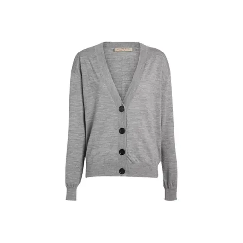 Burberry Women's Vintage Check Elbow Patch Dornoch Cardigan Grey