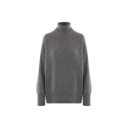 Brunello Cucinelli Turtleneck Sequin Embellished Knitted Jumper