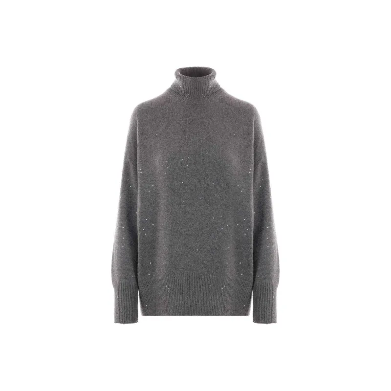 Brunello Cucinelli Turtleneck Sequin Embellished Knitted Jumper-0