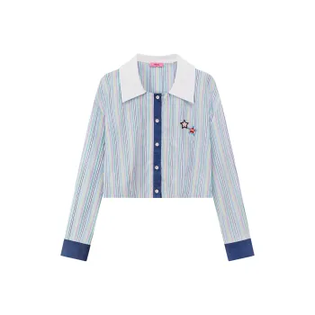 CHUU Crop Tops Women's Rainbow Stripes