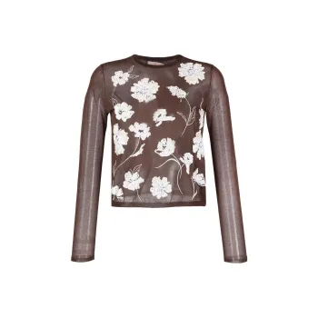TORY BURCH Floral Embroidered Knit Top