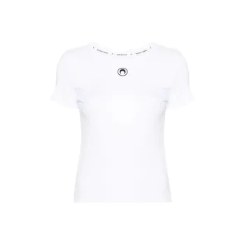 Marine Serre Crescent Moon embroidered T shirt