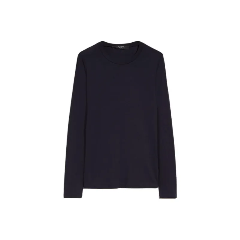 MaxMara Multie Collection Viscose Jersey T-Shirt T-Shirt Women's Marine Blue-0