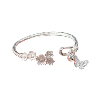 HAOYINFANG 999 Fine Silver Bangles Women's