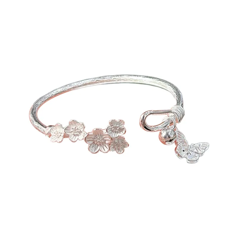 HAOYINFANG 999 Fine Silver Bangles Women's-0