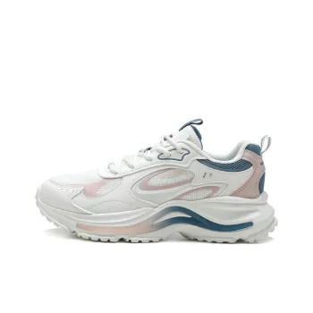 XTEP Anti Slip Wear Resistant Low Top Outdoor Shoes Women's Sail White Light Pink Deep Blue