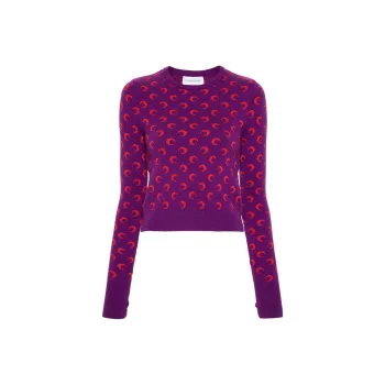 Marine Serre Moonogram Pattern Merino Jumper