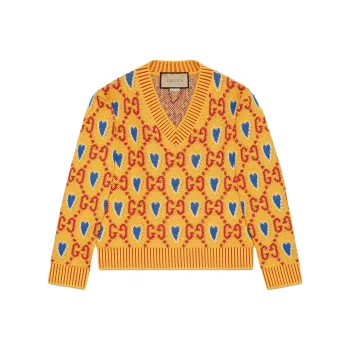 GUCCI Valentine's Day Collection FW23 Sweater Women's Yellow