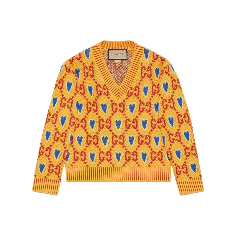 GUCCI Valentine's Day Collection FW23 Sweater Women's Yellow-0