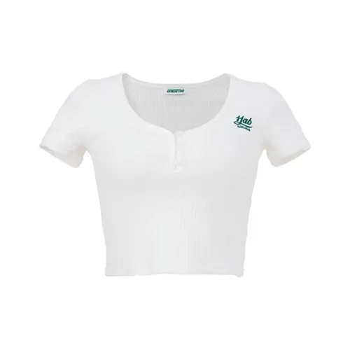 GENE@11AB Crop Tops Women's White