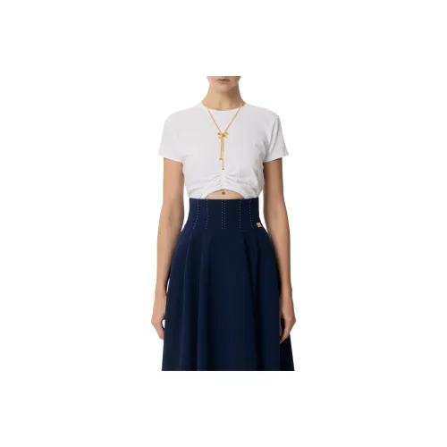 Elisabetta Franchi Bow Necklace Jersey T Shirt