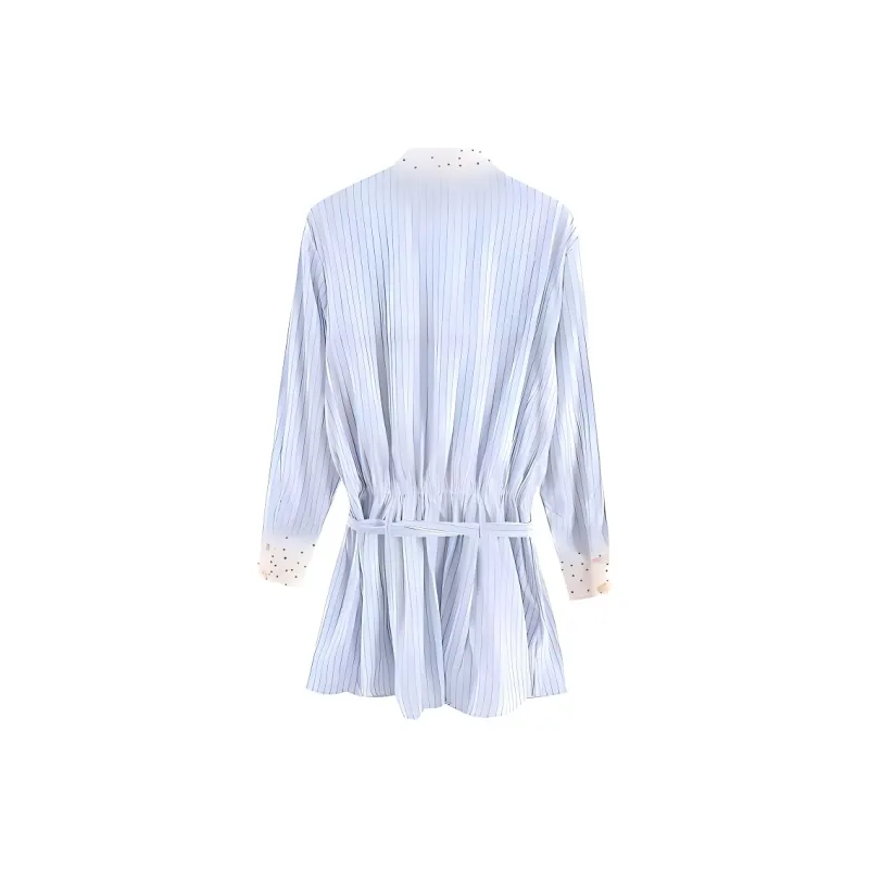 XIAOJUCHUANLI Long Sleeved Dress Women's Shirt Dress With Belt-1