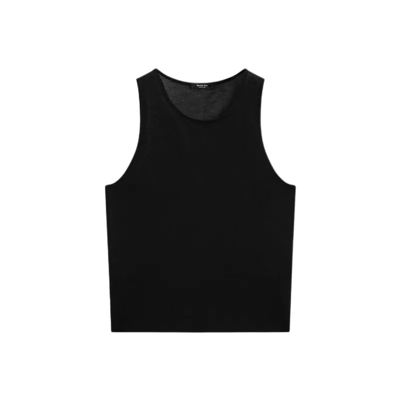 Massimo Dutti Tank Tops Women's Black-0