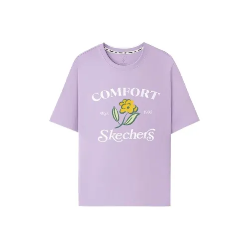 Skechers SS25 Drop Shoulder Sleeve T Shirt Women's Lavender 00KC
