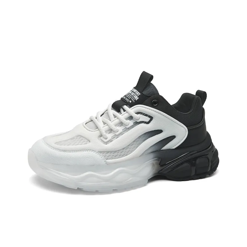AOKANG Trendy Play Series Chunky Sneakers Men Low Top Panda Black, Sand Dune Yellow-2