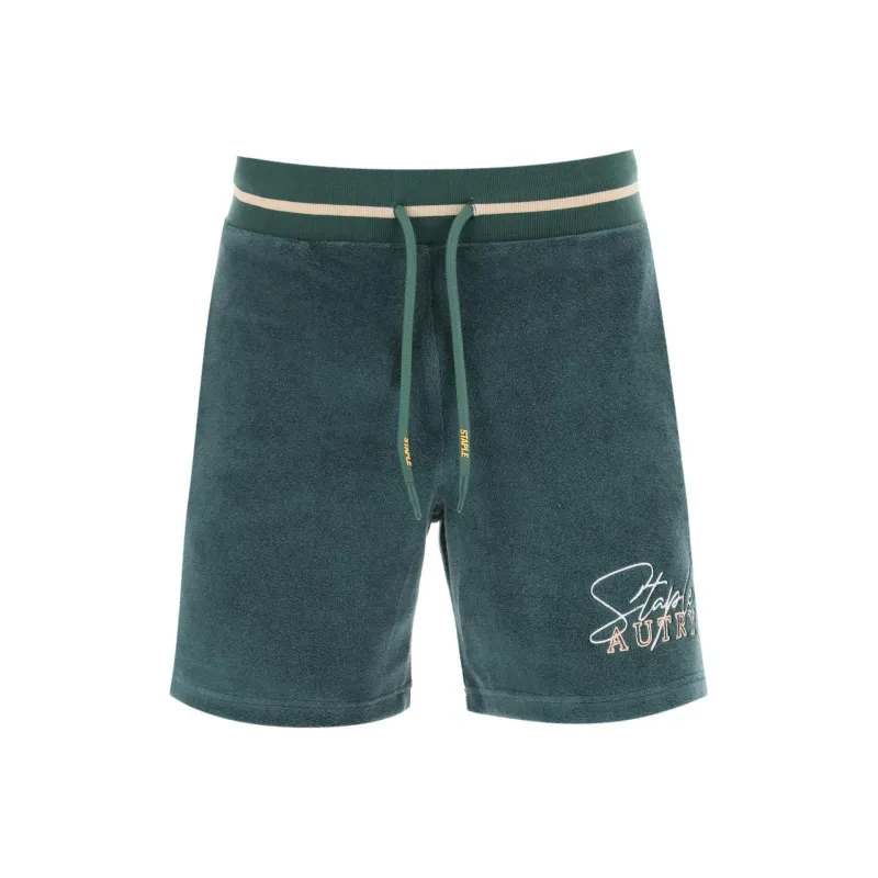 AUTRY Logo Embroidered Drawstring Shorts-0