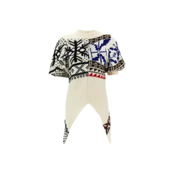Sacai Jacquard Asymmetric Sweater