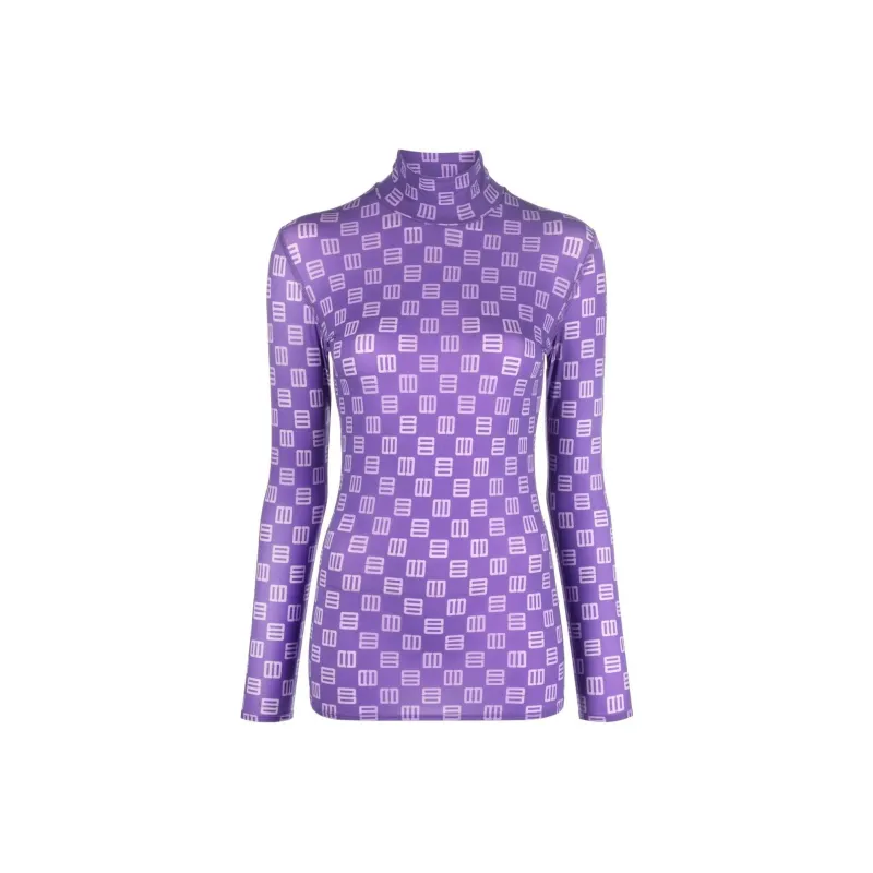 AMBUSH Allover Logo Printed Mockneck Top-0