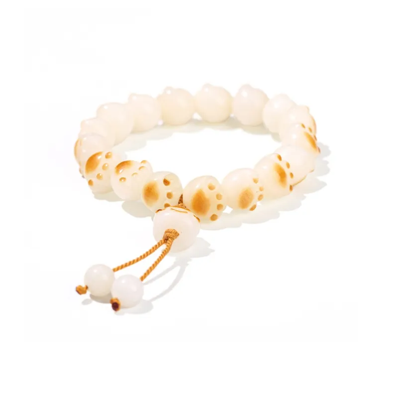 Welcome To The Treasure White Jade Bodhi Bracelets Unisex-0