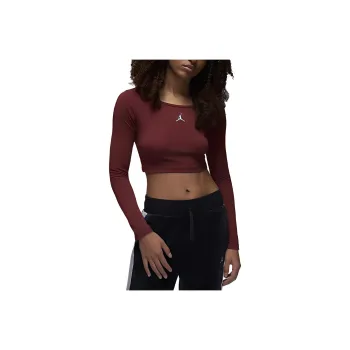 JORDAN Flight Crop Tops Women's Peachwood Red