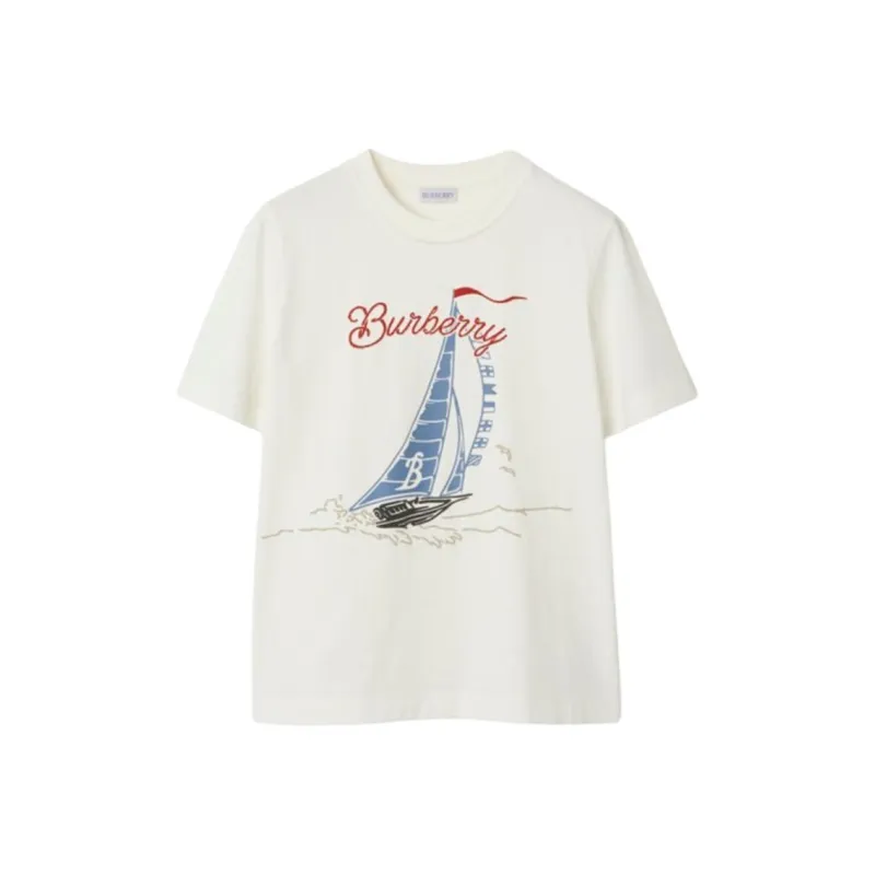 Burberry Sailboat print Cotton T shirt-0
