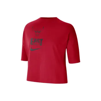 Nike Nba Women's Chicago Bulls Essential Boxy Tee Red