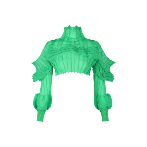 ISSEY MIYAKE Crop Tops Women's Green