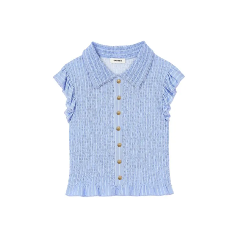 Sandro Shirred Top-0