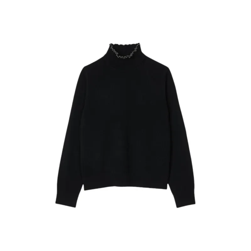 Sandro Beaded trim Roll neck Jumper-0