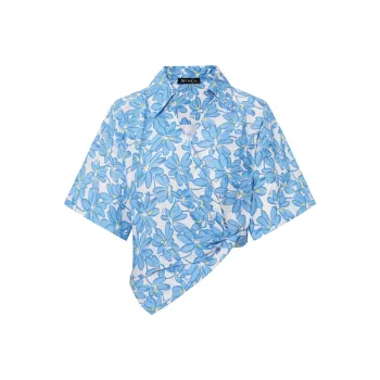MO&CO Crop Tops Women's Arts Floral Color