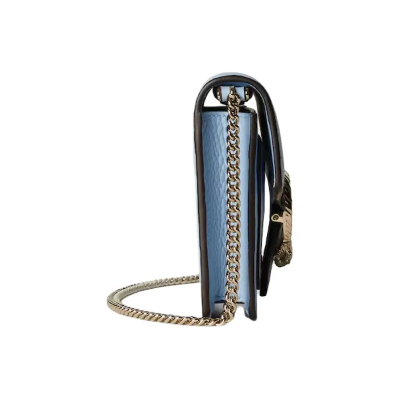 GUCCI Grain Leather Crossbody Bag Regular Women's Light Blue-3
