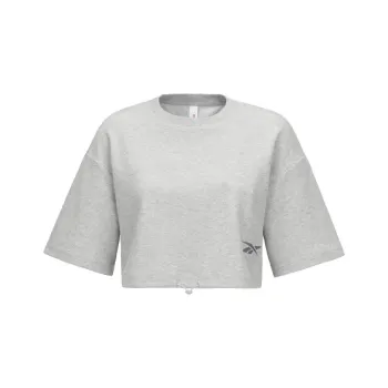 Reebok Drop Shoulder Sleeve T Shirt Women's Gray
