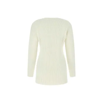 OFF WHITE Ribbed Knit Crewneck Jumper