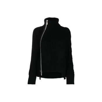 Sacai Panelled Ribbed-knit Jacket