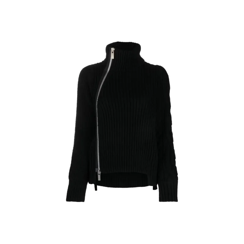 Sacai Panelled Ribbed-knit Jacket-0